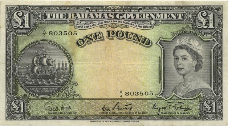 Bahamas P.15d 1 Pound (1953) (3) 