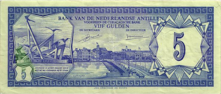 Niederl. Antillen / Netherlands Antilles P.15a 5 Gulden 1980 (3) 