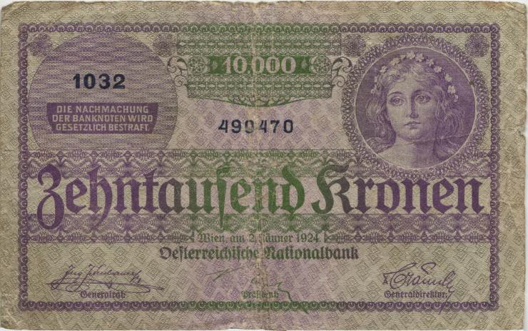 Österreich / Austria P.085 10.000 Kronen 1924 (4) 