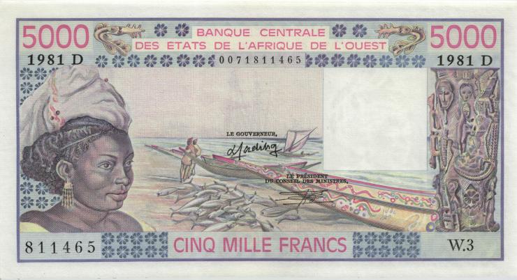 West-Afr.Staaten/West African States P.407Dc 5000 Francs 1981 (1) 