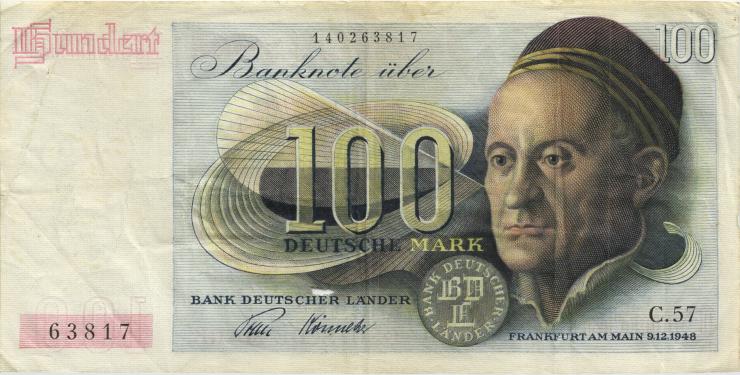 R.256 100 DM 1948 Bank Deutscher Länder (4) C.57 