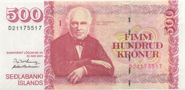 Island / Iceland P.58 500 Kronen 2001 U1 (1) 