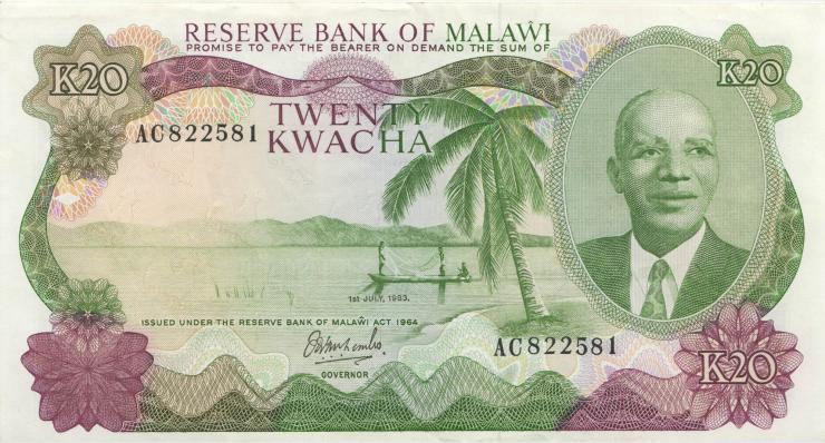 Malawi P.17a 20 Kwacha 1983 (2) 