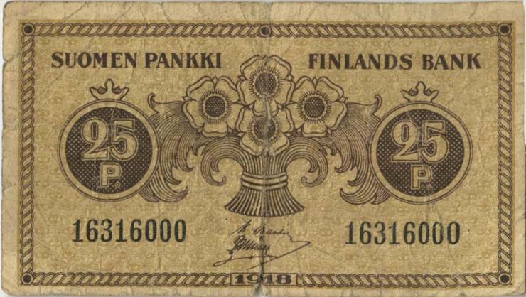 Finnland / Finland P.033 25 Pennia 1918 (4) 