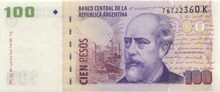 Argentinien / Argentina P.357 100 Pesos (2003) (1) U.3 