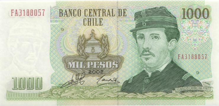 Chile P.154f 1000 Escudos 2002 (1) 