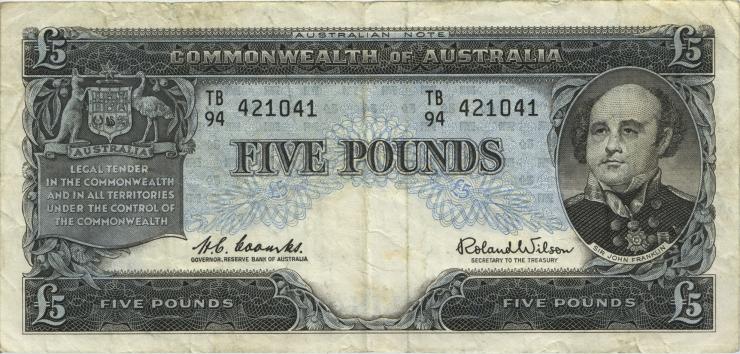 Australien / Australia P.35a 5 Pounds (1960-65) (3) 