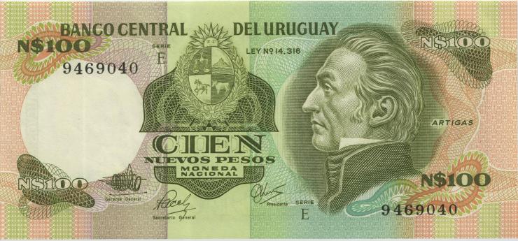 Uruguay P.062c 100 Nuevos Pesos (1985) Serie E (1) 