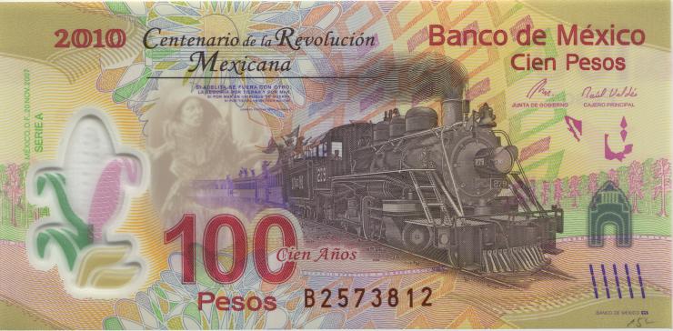 Mexiko / Mexico P.128b 100 Pesos 2007 Polymer (1) 