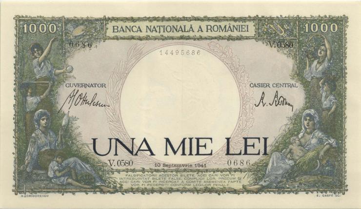 Rumänien / Romania P.052 1000 Lei 10.9.1941 (1) 