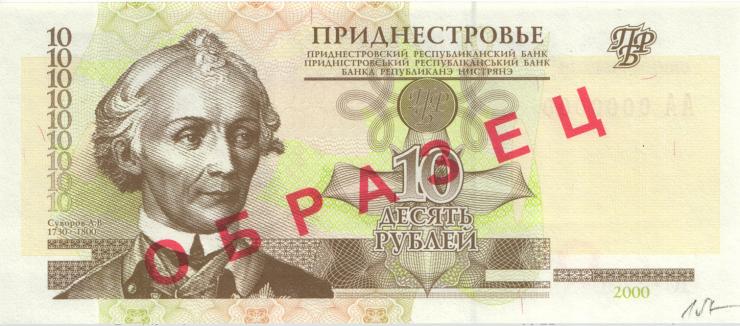 Transnistrien / Transnistria P.36s 10 Rubel 2000 Specimen (1) 