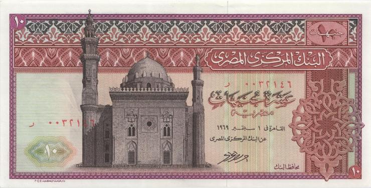 Ägypten / Egypt P.046a 10 Pounds 1969 (1) 