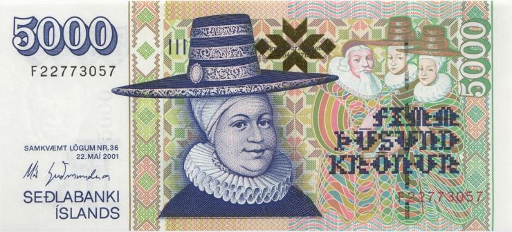 Island / Iceland P.60 5.000 Kronen 2001 U.4 (1) 