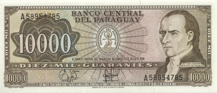 Paraguay P.209 10.000 Guaranies L.1952 (1982) (1) 