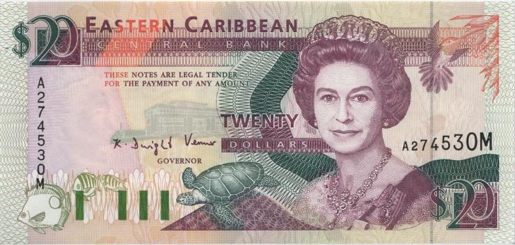 Ost Karibik / East Caribbean P.28m 20 Dollars (1993) Montserrat (1) 