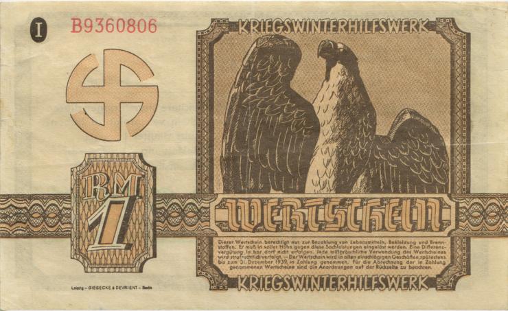 WHW-02 Winterhilfswerk 1 Reichsmark 1939/40 (2) 