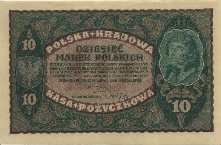 Polen / Poland P.025 10 Marek 1919 (1/1-) 