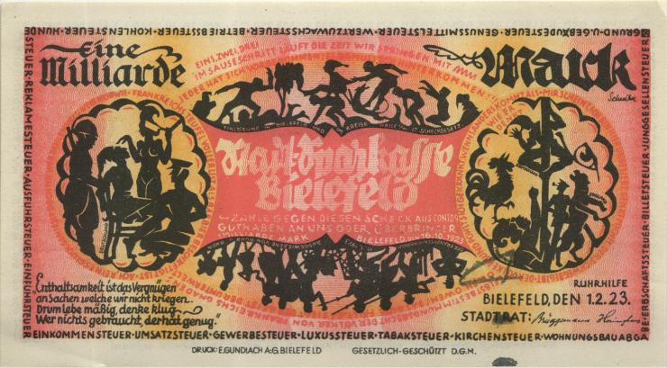 Bielefeld 1 Milliarde Mark 1923 (1-) 