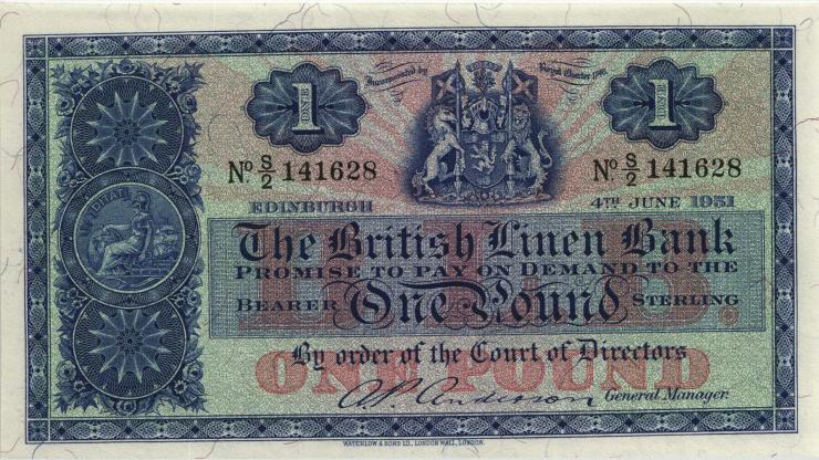 Schottland / Scotland P.157d 1 Pound 4.6.1951 (1) 