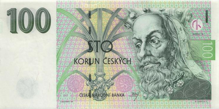 Tschechien / Czech Republic P.18b 100 Kronen 1997 D (1) 