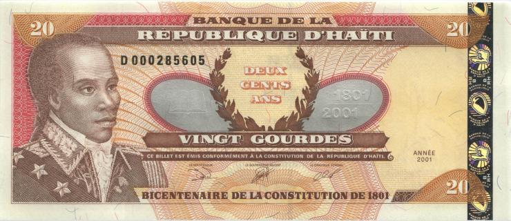 Haiti P.271Ab 20 Gourdes 2001 (2007) 200 J. Verfassung (1) 