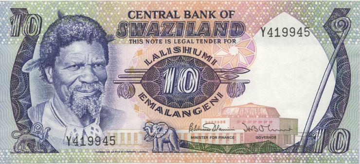 Swasiland / Swaziland P.10c 10 Emalangeni (1985) (2) 