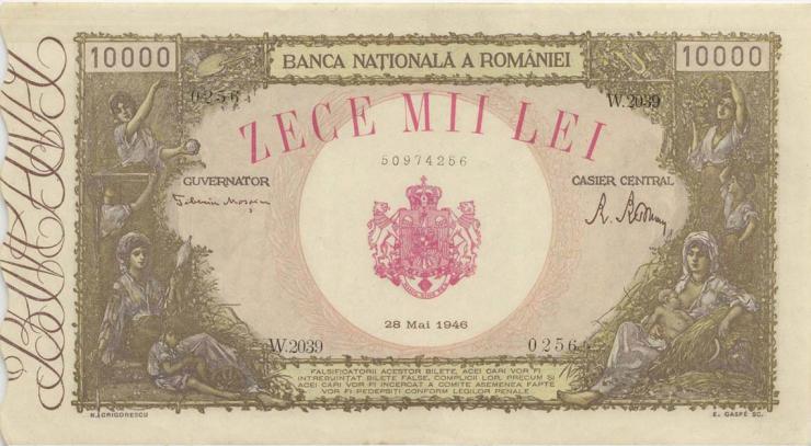 Rumänien / Romania P.057 10.000 Lei 28.5.1946 (1/1-) 