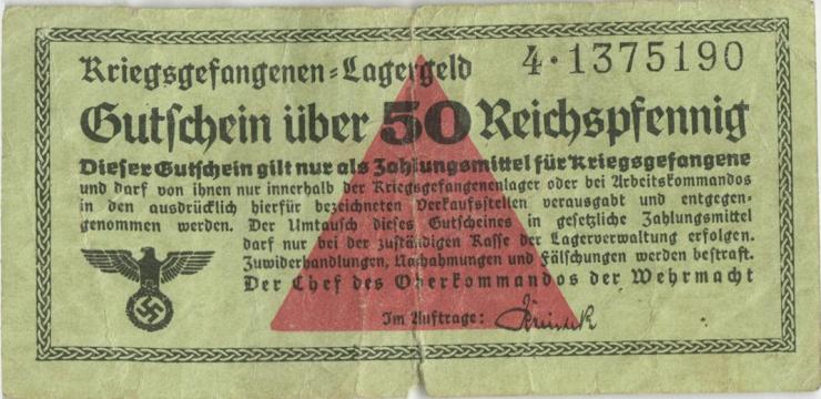 R.517b Kriegsgefangenengeld 50 Reichspfennig (1939) (4) Serie 4 
