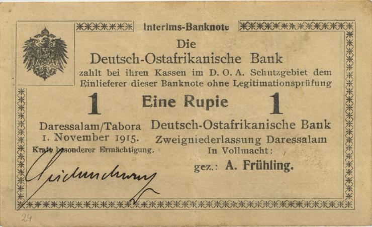 R.918e: 1 Rupie 1915 G (2) "Seidenschwarz" 