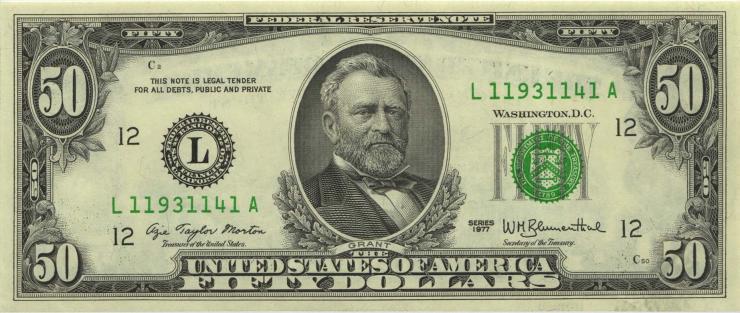 USA / United States P.466 50 Dollars 1977 (1) 