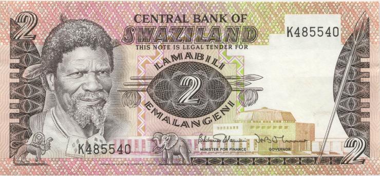 Swasiland / Swaziland P.08b 2 Emalangeni (1984) (2) 