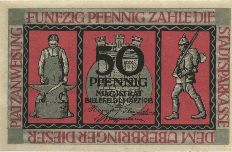 Bielefeld GP.10P 50 Pfennig 1918 Papier (1) 