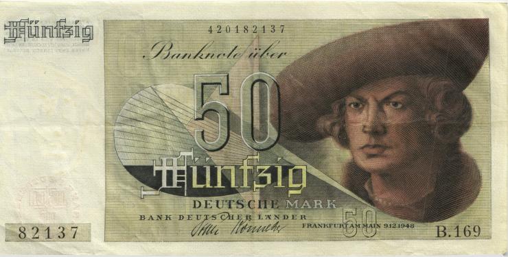 R.254: 50 DM 1948 Bank Deutscher Länder B.169 (3+) 