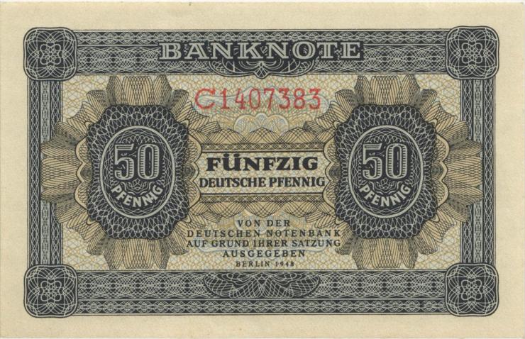 R.339d: 50 Pfennig 1948 7-stellig Serie C (1) 