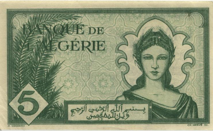 Algerien / Algeria P.091 5 Francs 1942 (1/1-) 