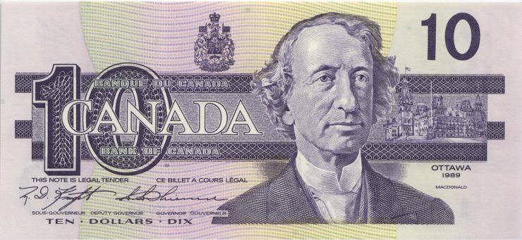 Canada P.096c 10 Dollars 1989 (1) ohne Serifen 