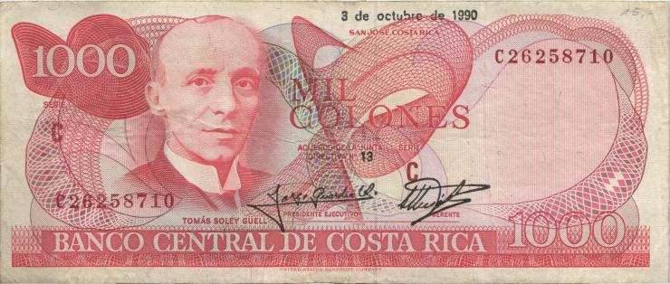 Costa Rica P.259a 1.000 Colones 1991 (3) 