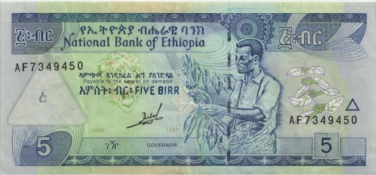 Äthiopien / Ethiopia P.47a 5 Birr 1997 (3) 