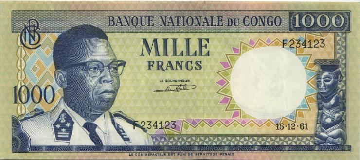 Kongo / Congo P.008 1000 Francs 15.12.1961 (1) 