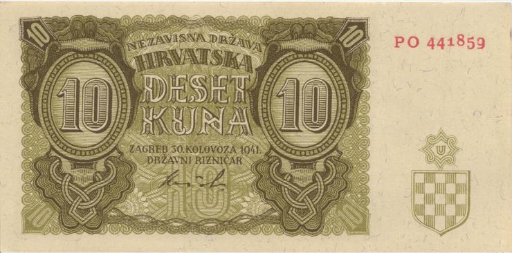 Kroatien / Croatia P.05b 10 Kuna 1941 (1) 