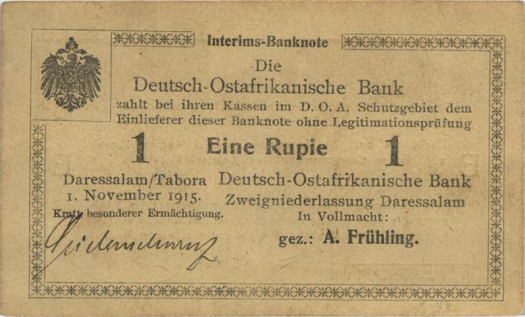 R.918a: 1 Rupie 1915 E (1/1-) "Seidenschwarz" 
