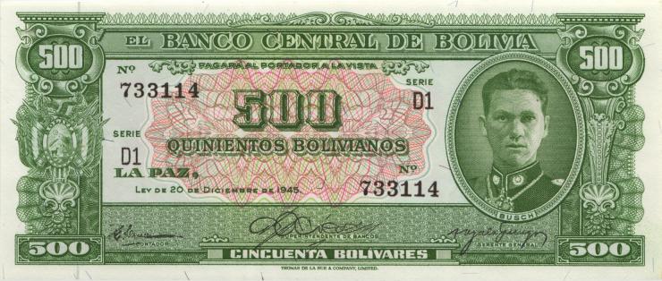 Bolivien / Bolivia P.148 500 Bolivianos 1945 (1) 