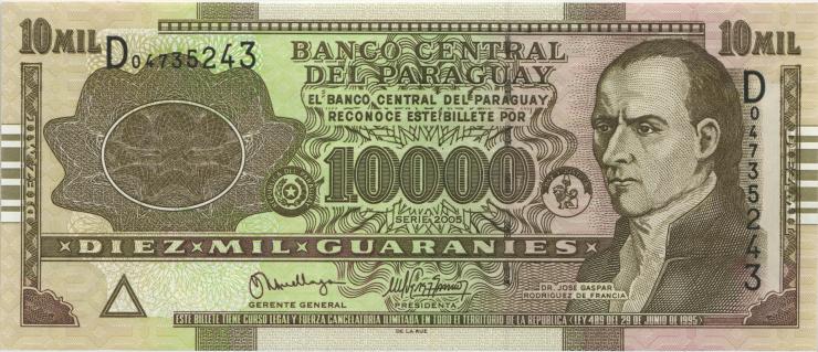 Paraguay P.224b 10.000 Guaranies 2005 (1) 