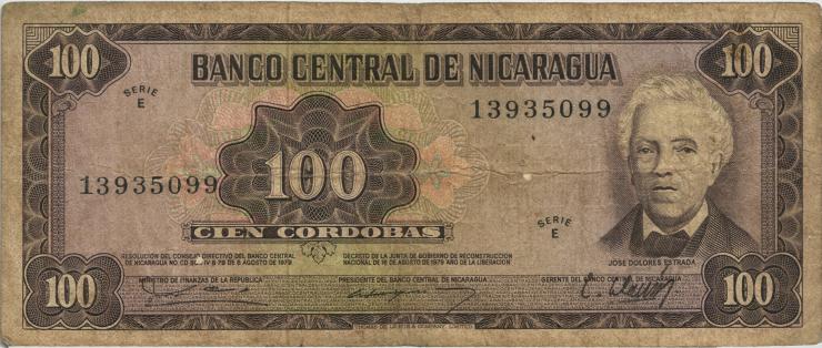 Nicaragua P.132 100 Cordobas 1979 (4) 