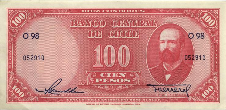 Chile P.114 100 Pesos = Condores (1947-1958) (2) 