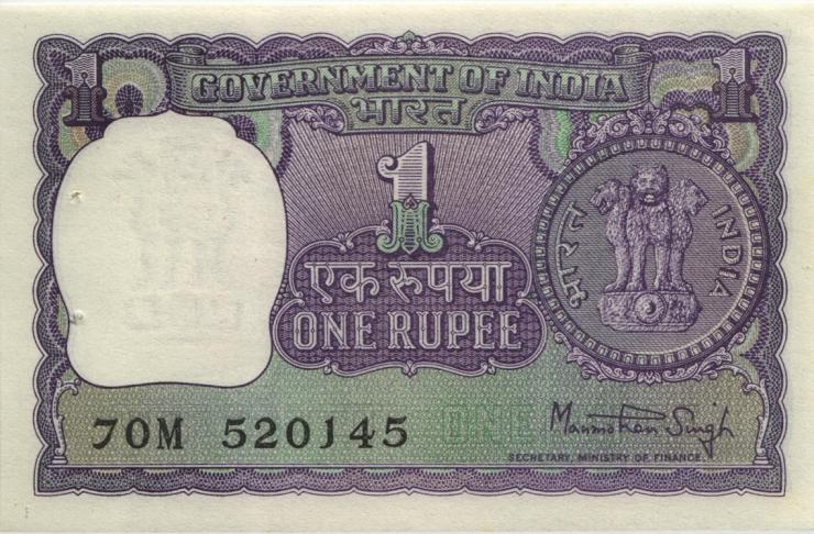 Indien / India P.077t 1 Rupie 1976 (1) 