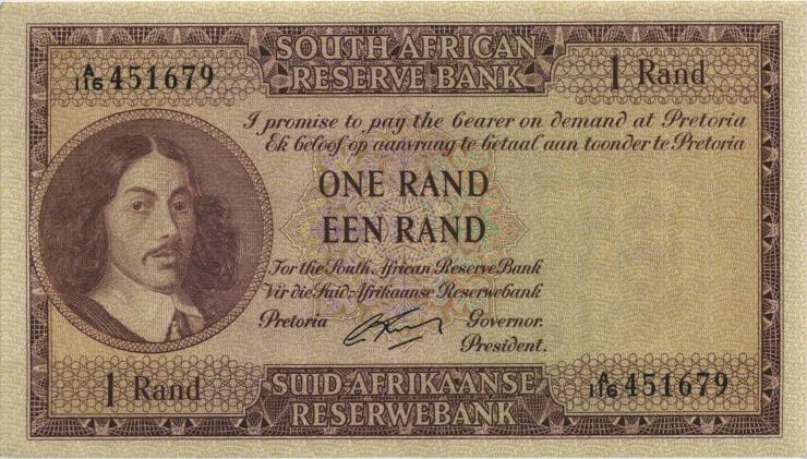 Südafrika / South Africa P.102b 1 Rand (1962-65) (Englisch) (2) 