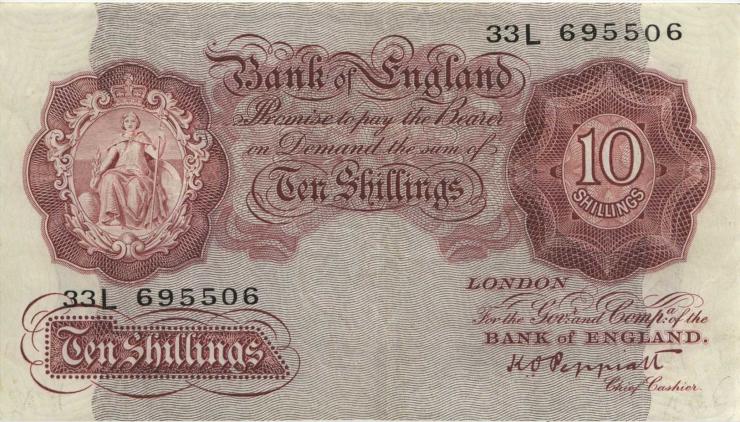 Großbritannien / Great Britain P.362d 10 Shillings (1934-39) L (3) 