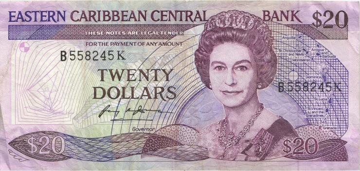 Ost Karibik / East Caribbean P.24K1 20 Dollars (1988-93) (3) 