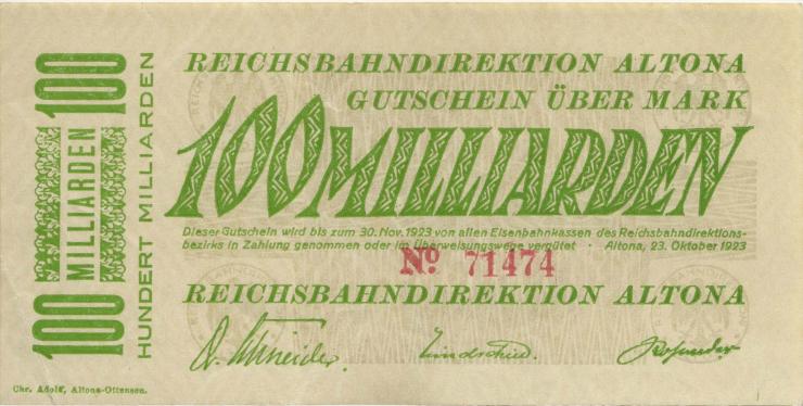 PS1123 Reichsbahn Altona 100 Milliarden Mark 1923 (2) 